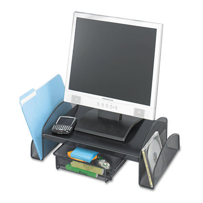 Safco Onyx Mesh Monitor Stand, 19.25" x 11.25" x 6.25", Black