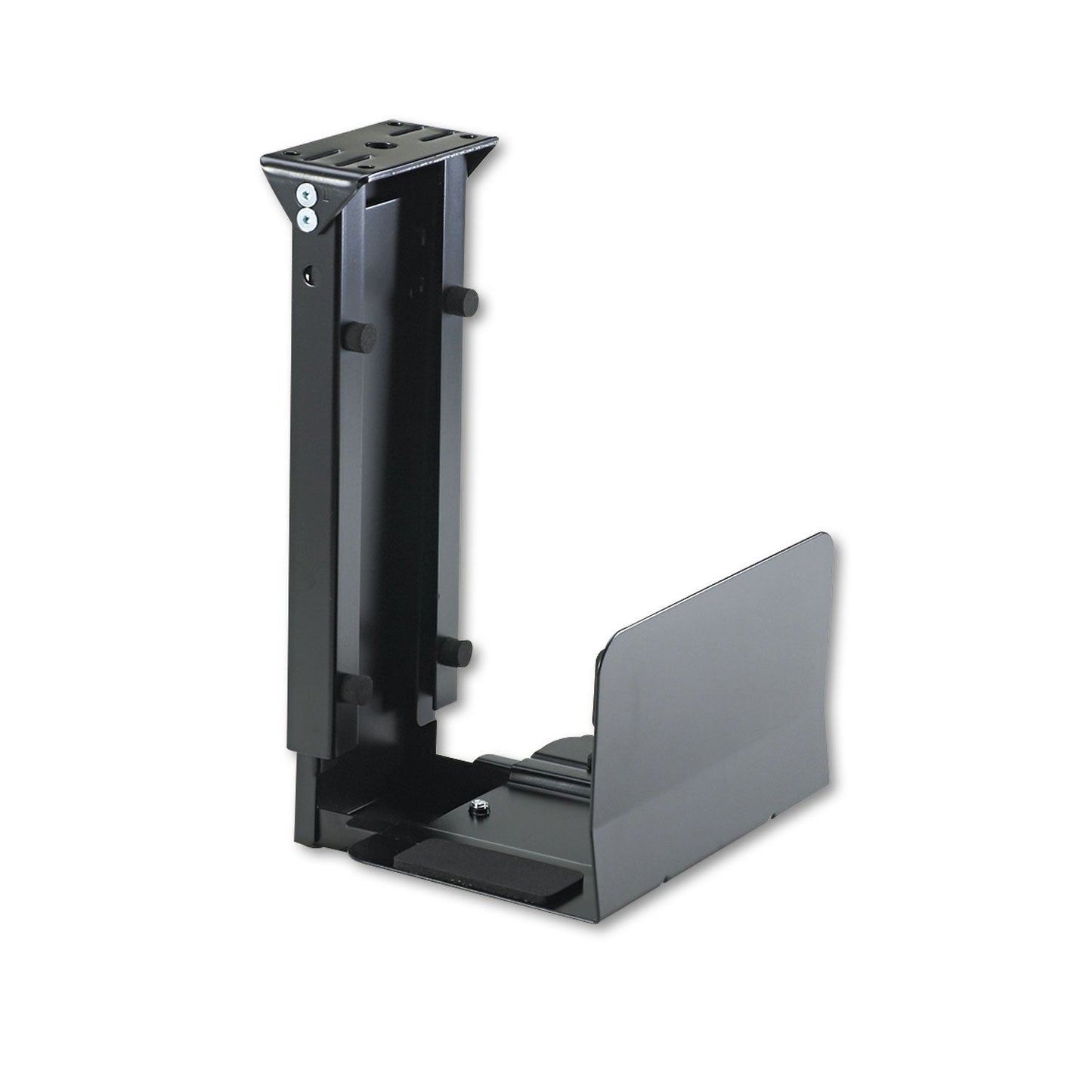 Safco Ergo-Comfort Fixed-Mount Under Desk CPU Holder, Supports 60 lb, 7w x 9.5d x 14h, Black
