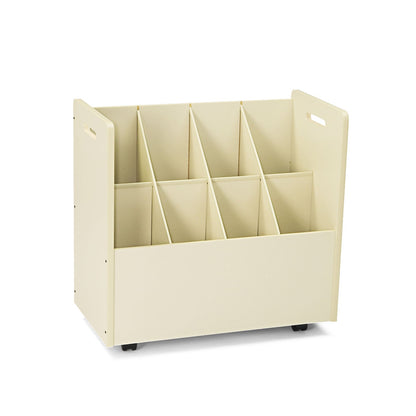 Safco Laminate Mobile Roll Files, 8 Compartments, 30.13w x 15.75d x 29.25h, Putty