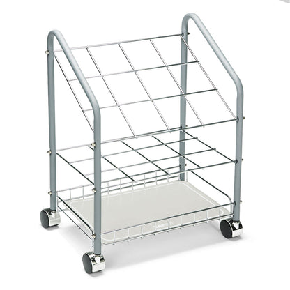 Safco Wire Roll/Files, 12 Compartments, 18w x 12.75d x 24.5h, Gray