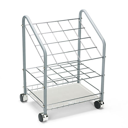 Safco Wire Roll/Files, 20 Compartments, 18w x 12.75d x 24.5h, Gray