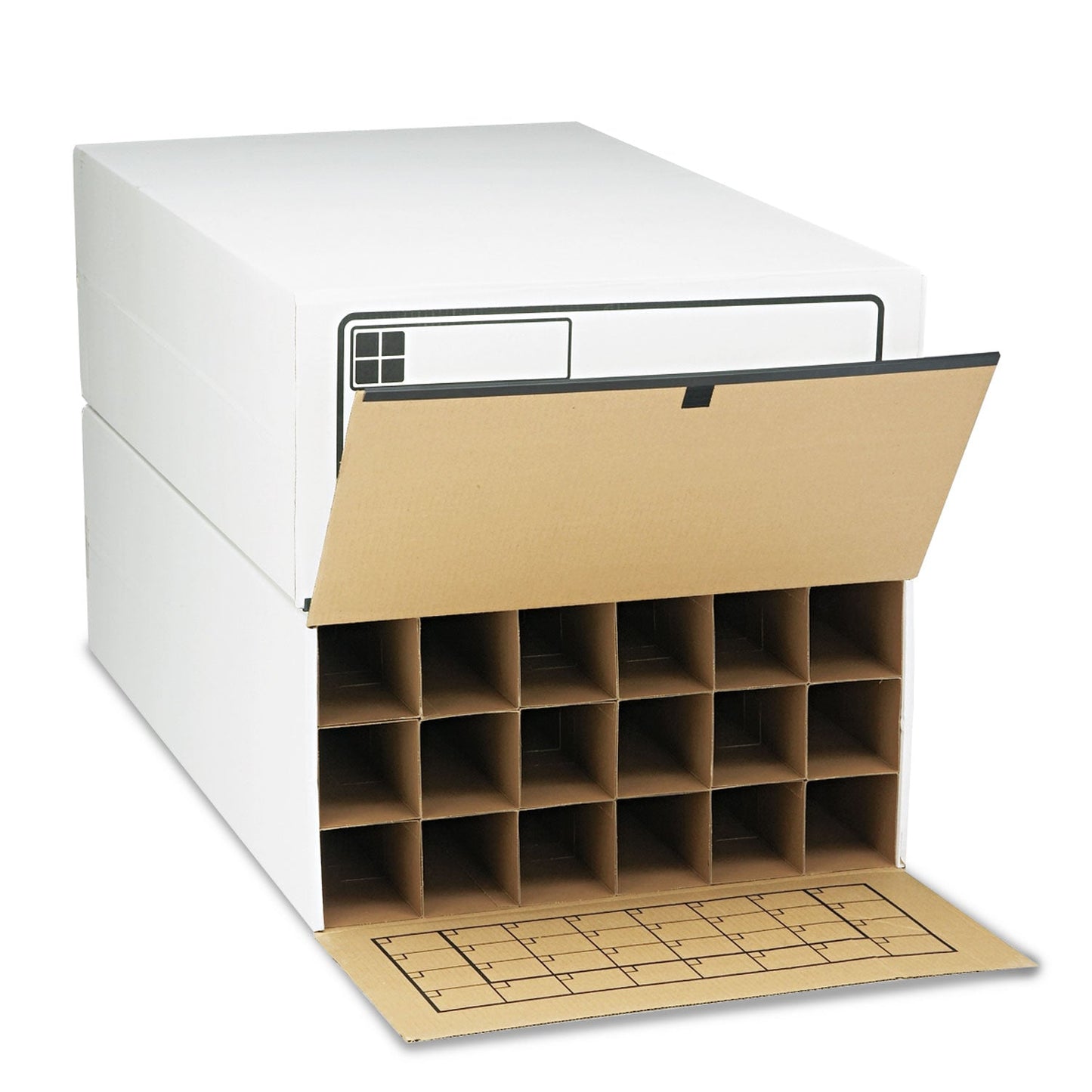 Safco Tube-Stor Fiberboard Files, Blueprints/Roll Files, 24" x 37.5" x 12", White, 2/Carton