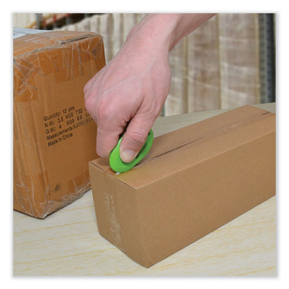 Westcott Compact Safety Ceramic Blade Box Cutter, Retractable Blade, 0.5" Blade, 2.5" Plastic Handle, Green