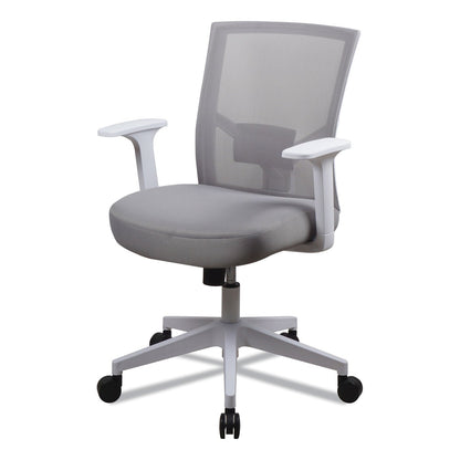 Workspace by Alera Mesh Back Fabric Task Chair, Supports Up to 275 lb, 17.32" to 21.1" Seat Height, Gray Seat, Gray Back