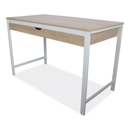 Workspace by Alera Modern Writing Desk, 47.24" x 23.62" x 29.92", Beigewood/White