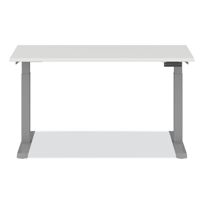 Alera AdaptivErgo Three-Stage Electric Height-Adjustable Table w/Memory Controls, Top/Base Bundle, 30" to 49"h, White Top/Gray Base