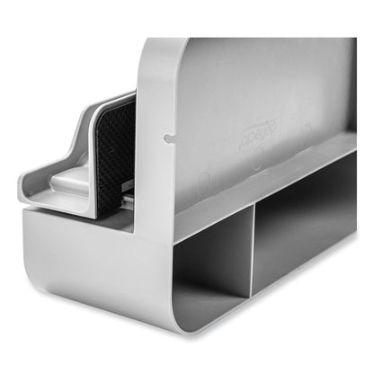 deflecto Standing Desk Large Desk Organizer, Two Sections, 9 x 6.17 x 3.5, Gray