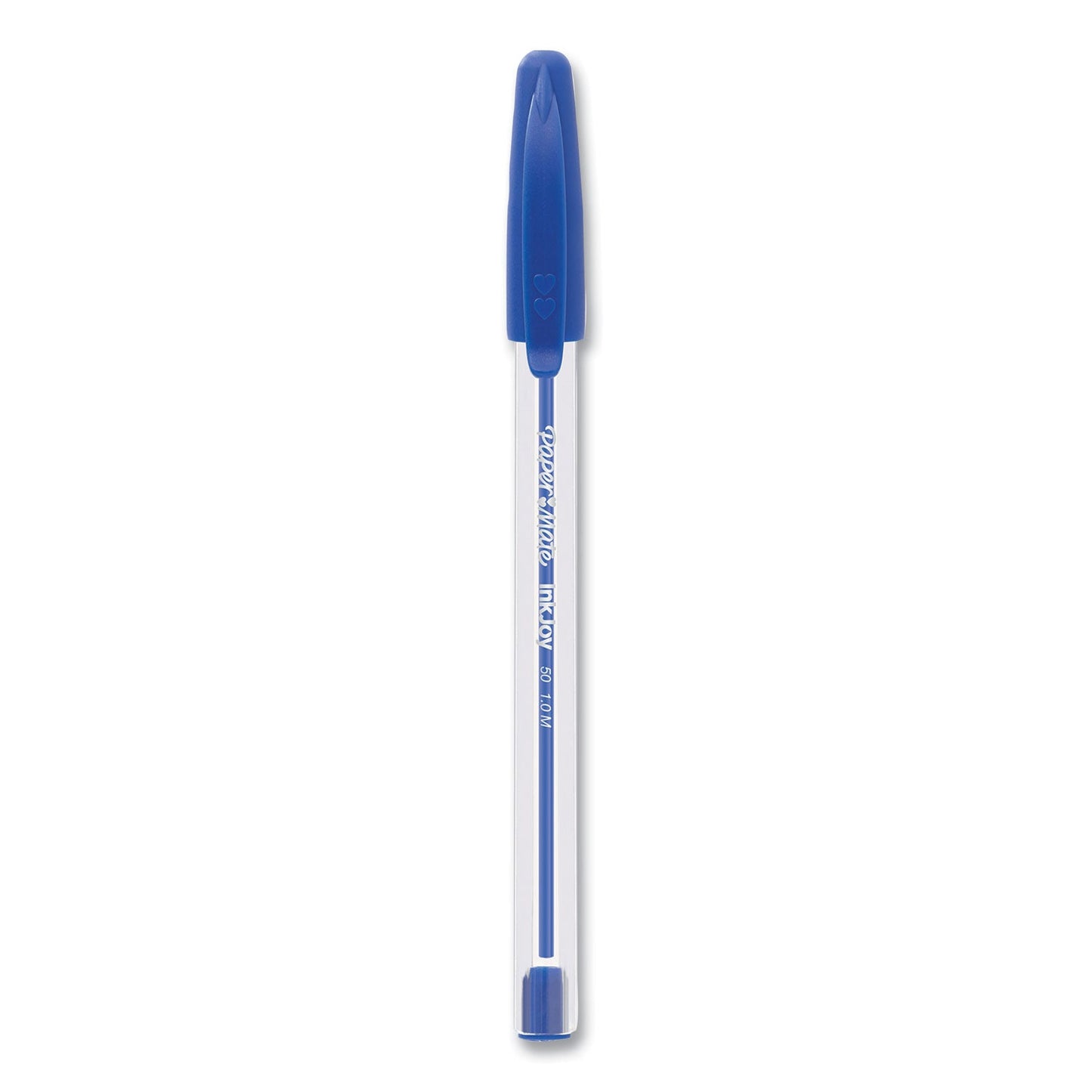 Paper Mate InkJoy 50ST Ballpoint Pen, Stick, Medium 1 mm, Blue Ink, White/Blue Barrel, 60/Pack