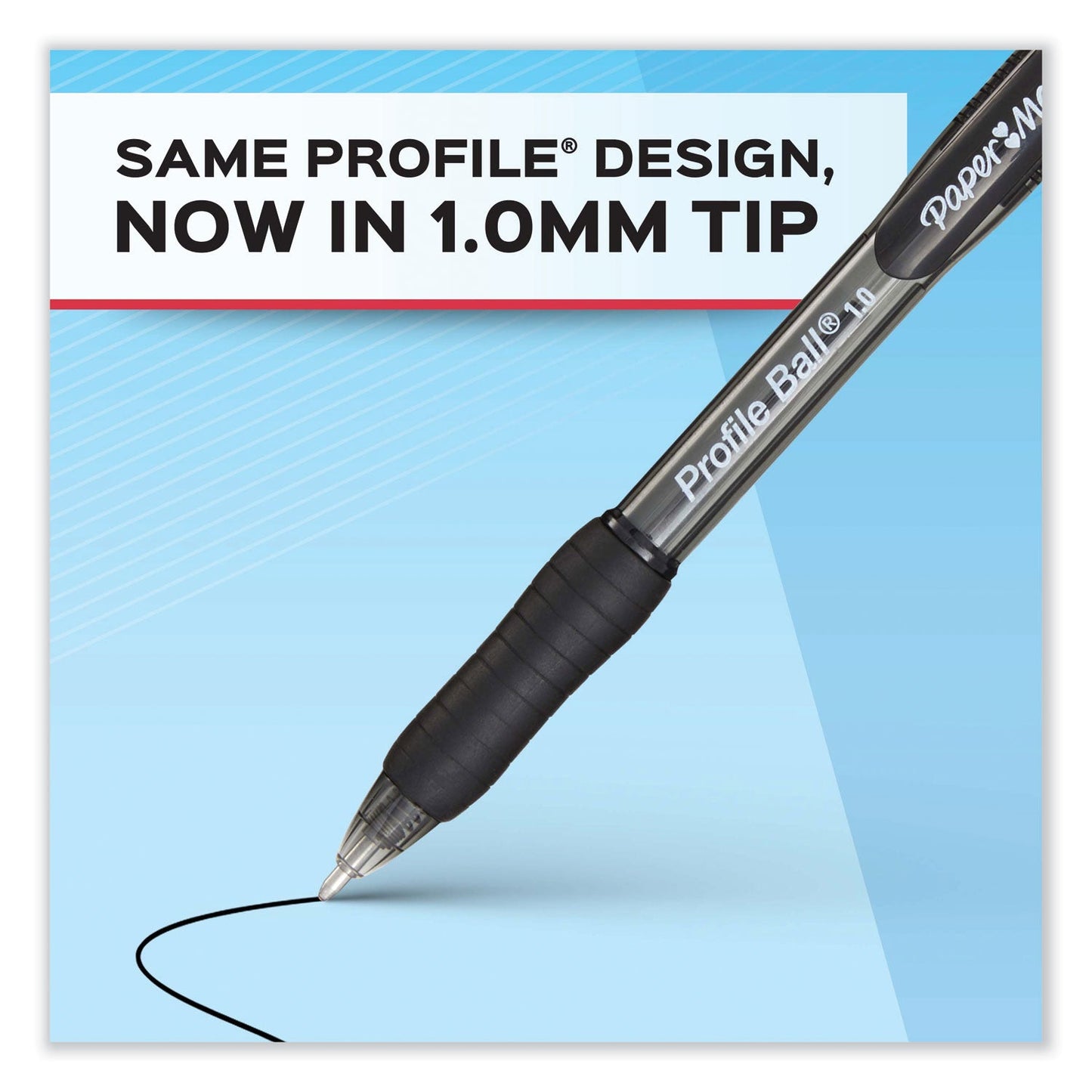 Paper Mate Profile Ballpoint Pen, Retractable, Medium 1 mm, Red Ink, Translucent Red Barrel, Dozen