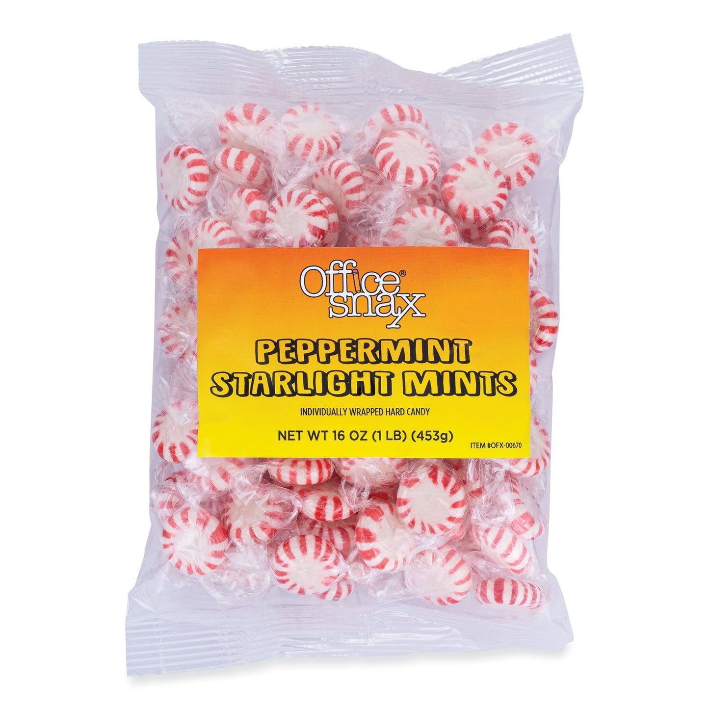Office Snax Candy Assortments, Starlight Peppermint Candy, 1 lb Bag