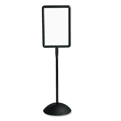 Safco Double Sided Sign, Magnetic/Dry Erase Steel, 18 x 18, White, Black Frame