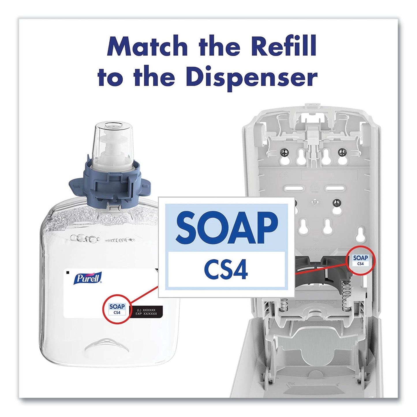PURELL CS4 Soap Push-Style Dispenser, 1,250 mL, 4.88 x 8.8 x 11.38, Graphite