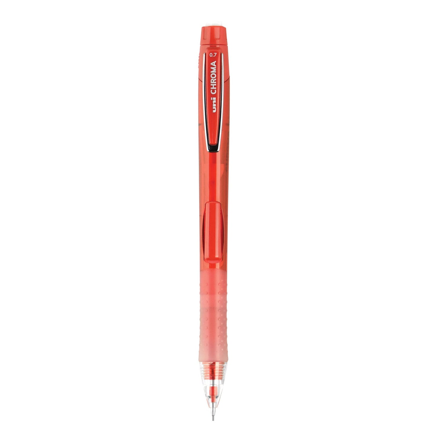 uniball Chroma Mechanical Pencil, 0.7 mm, HB (#2), Black Lead, Red Barrel, Dozen
