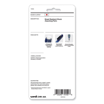 uniball Chroma Mechanical Pencil woth Leasd and Eraser Refills, 0.7 mm, HB (#2), Black Lead, Assorted Barrel Colors, 4/Set