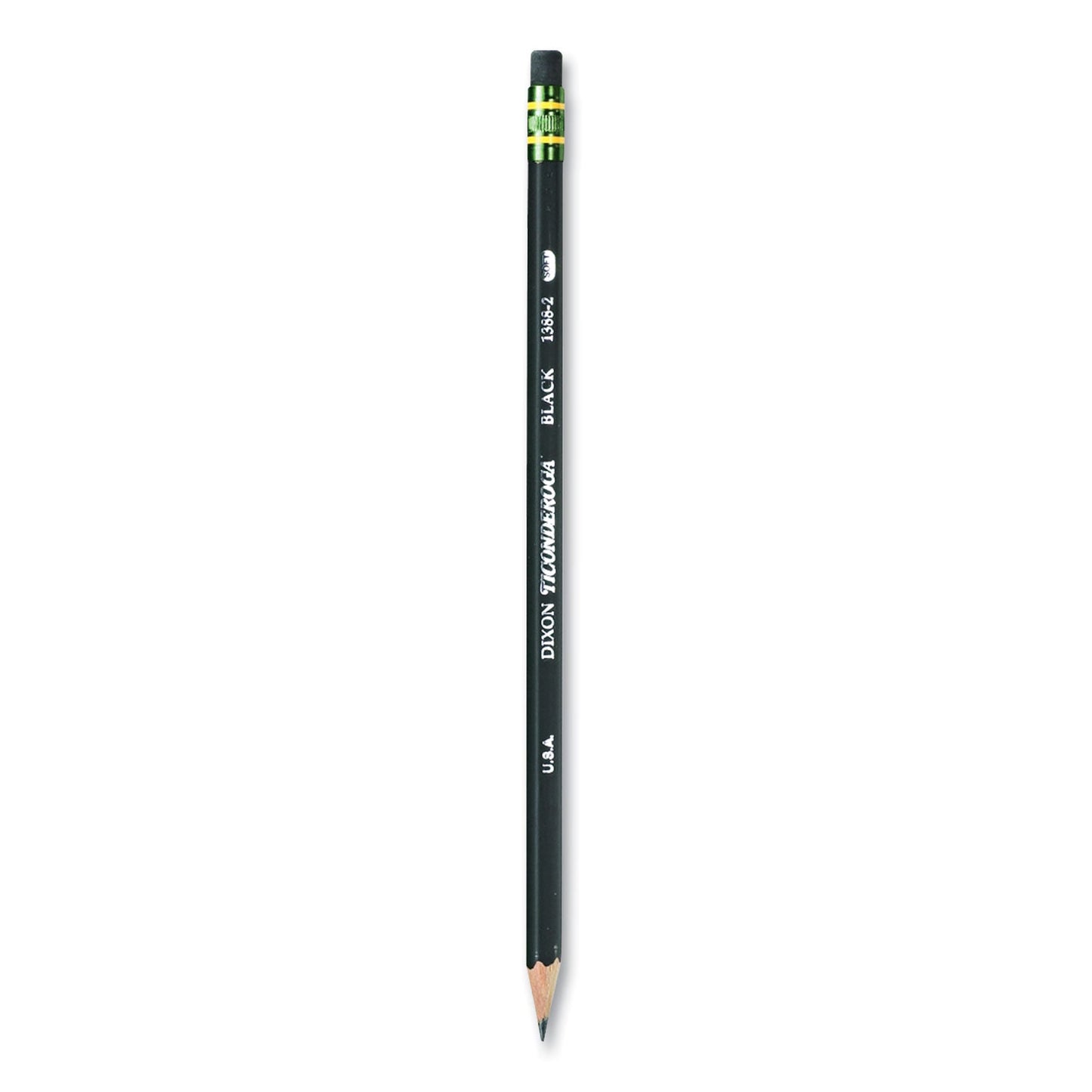 Ticonderoga Pencils, HB (#2), Black Lead, Black Barrel, Dozen