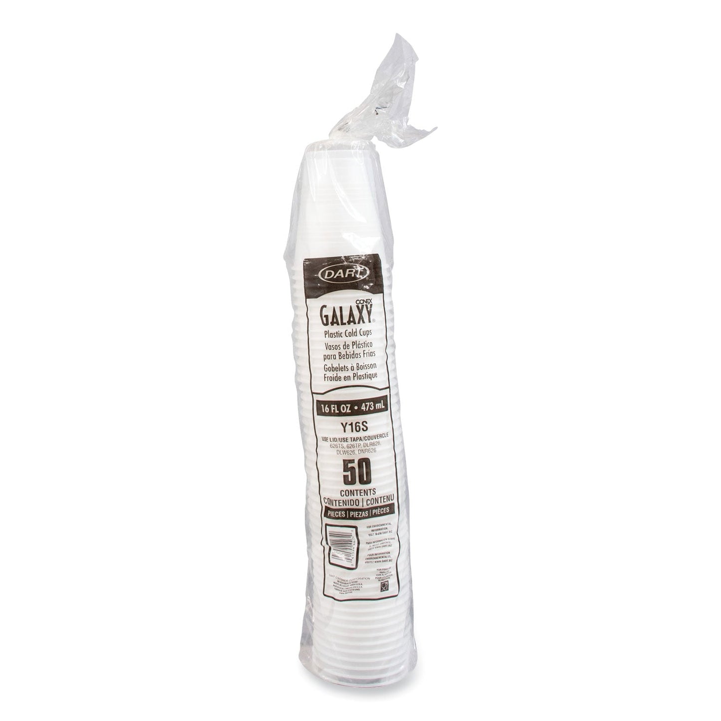 Dart Galaxy Translucent Cups, Squat, 16 to 18 oz, 1,000/Carton