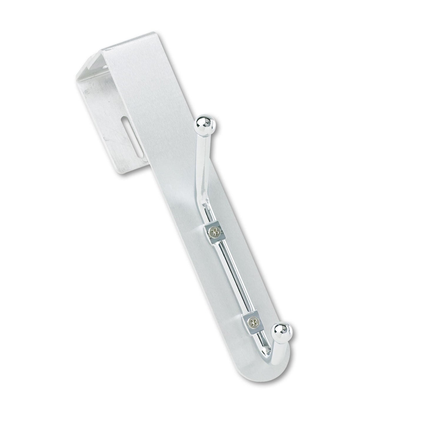 Safco Over-The-Panel Double-Garment Hook, Satin Aluminum/Chrome