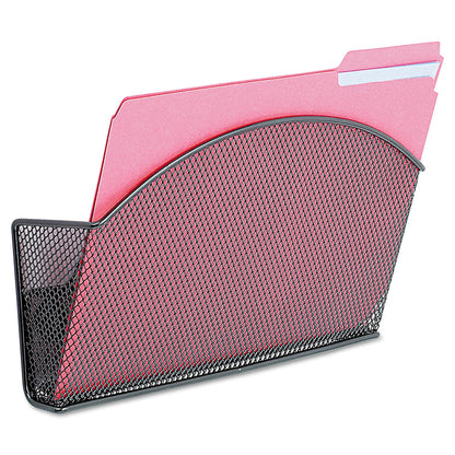 Safco Onyx Magnetic Mesh Panel Accessories, Single File Pocket, 13 x 4.25 x 7.25, Black