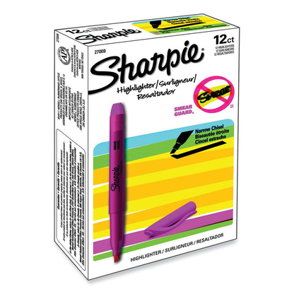 Sharpie Pocket Style Highlighters, Fluorescent Pink Ink, Chisel Tip, Pink Barrel, Dozen