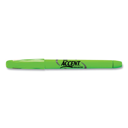 Sharpie Pocket Style Highlighters, Fluorescent Green Ink, Chisel Tip, Green Barrel, Dozen