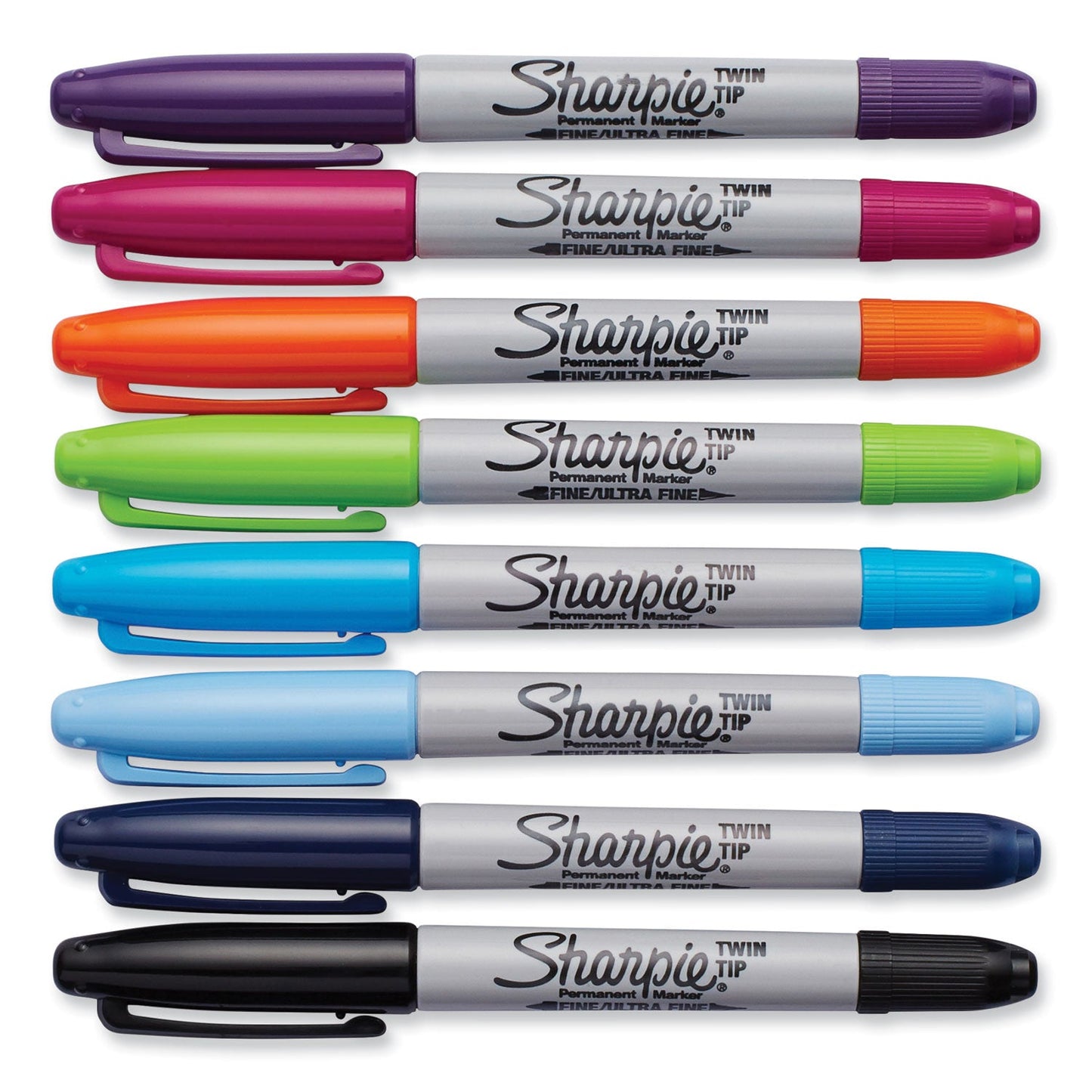 Sharpie Twin-Tip Permanent Marker, Extra-Fine/Fine Bullet Tips, Assorted Colors, 8/Set