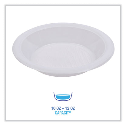 Boardwalk Hi-Impact Plastic Dinnerware, Bowl, 10 to 12 oz, White, 1,000/Carton