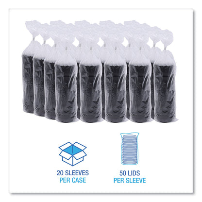 Boardwalk Hot Cup Lids, Fits 8 oz Hot Cups, Black, 1,000/Carton