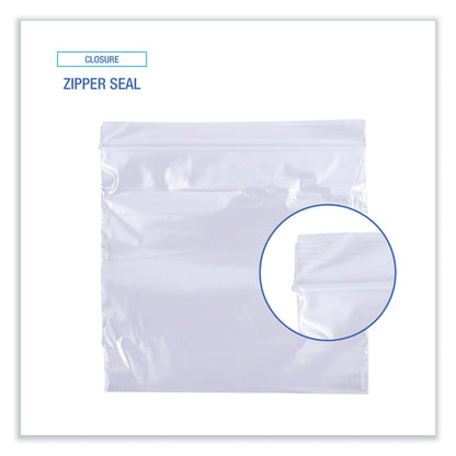 Boardwalk Reclosable Food Storage Bags, Sandwich, 1.15 mil, 6.5" x 5.89", Clear, 500/Box