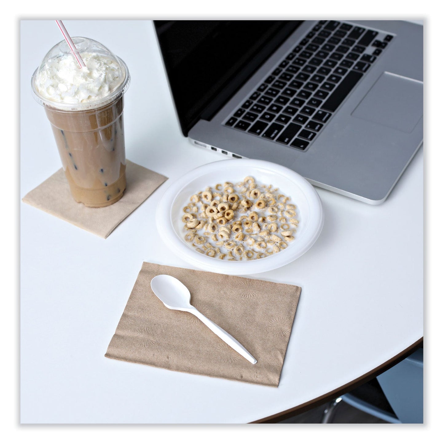 Boardwalk Mediumweight Wrapped Polypropylene Cutlery, Soup Spoon, White, 1,000/Carton