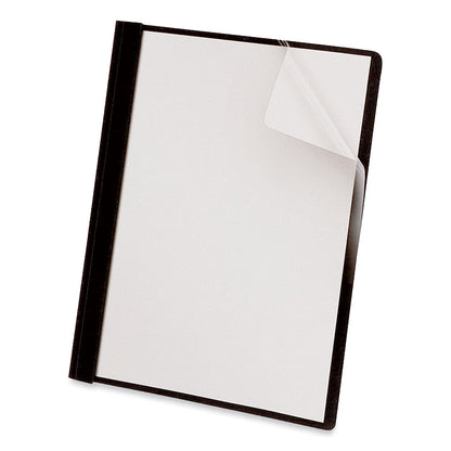 Universal Clear Front Report Cover, Prong Fastener, 0.5" Capacity, 8.5 x 11, Clear/Black, 25/Box