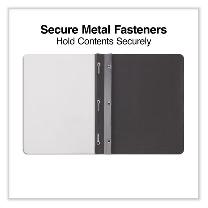 Universal Clear Front Report Cover, Prong Fastener, 0.5" Capacity, 8.5 x 11, Clear/Black, 25/Box