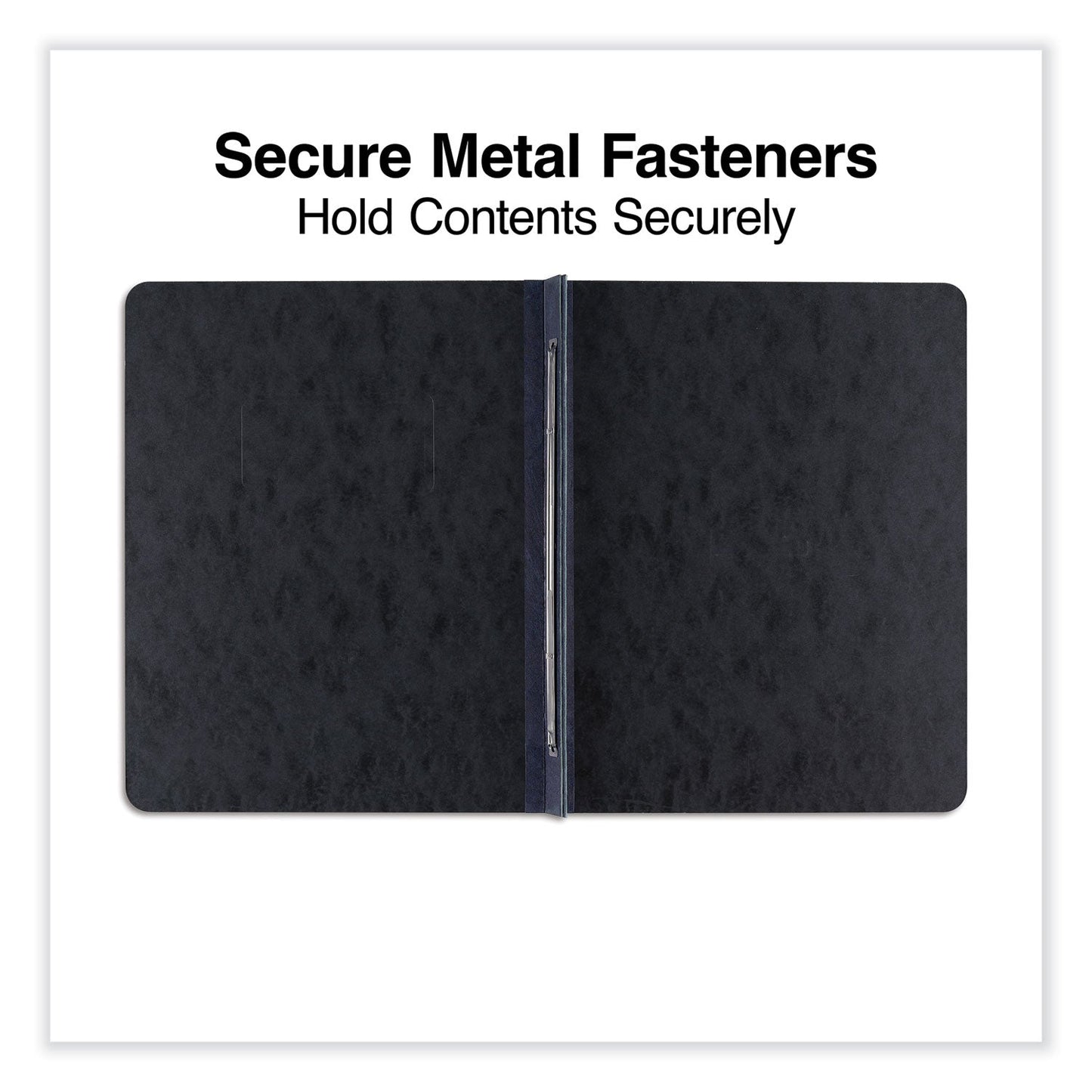 Universal Pressboard Report Cover, Two-Piece Prong Fastener, 3" Capacity, 8.5 x 11, Black/Black