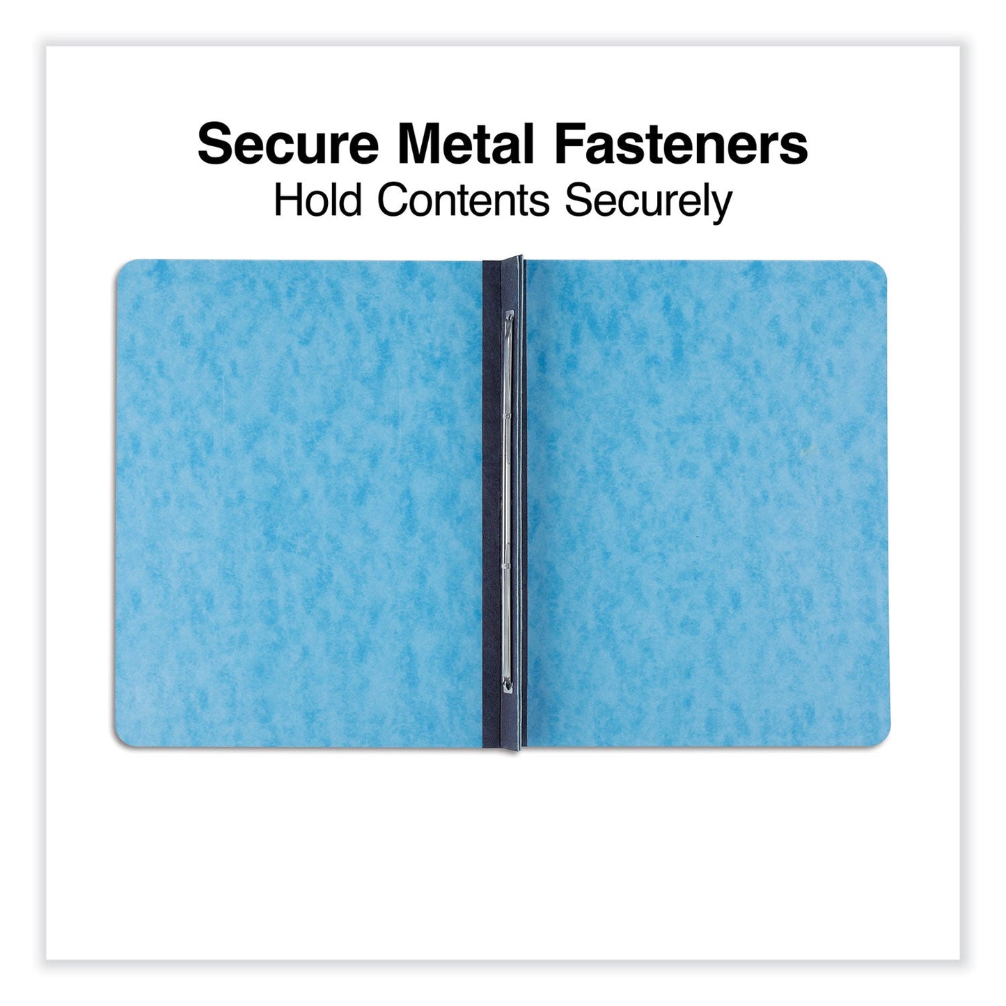 Universal Pressboard Report Cover, Two-Piece Prong Fastener, 3" Capacity, 8.5 x 11, Light Blue/Light Blue