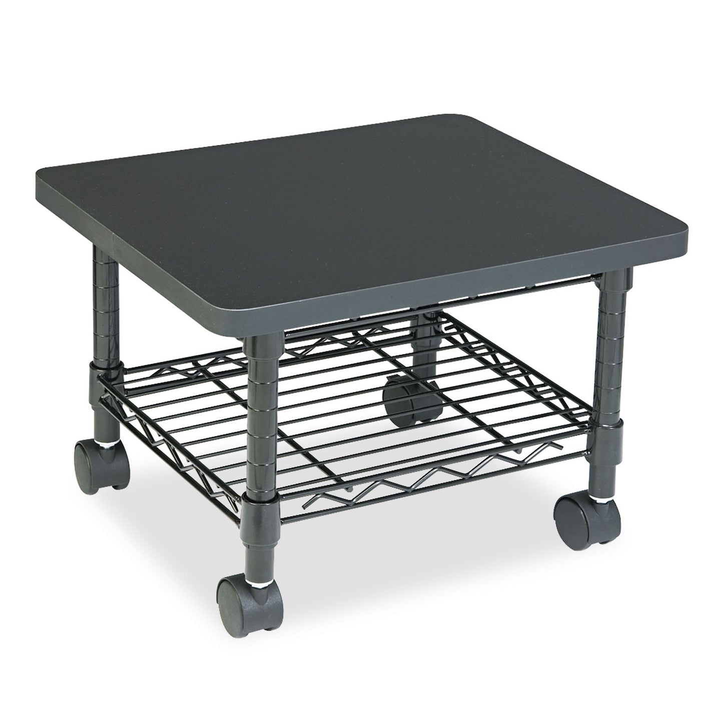 Safco Underdesk Printer/Fax Stand, Engineered Wood, 2 Shelves, 19" x 16" x 13.5", Black