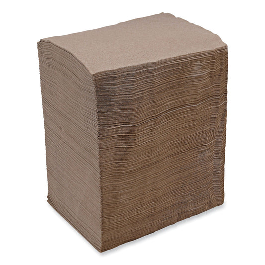 Boardwalk 1/4-Fold Lunch Napkins, 1-Ply, 12 x 12, Kraft, 500/Pack, 12 Packs/Carton
