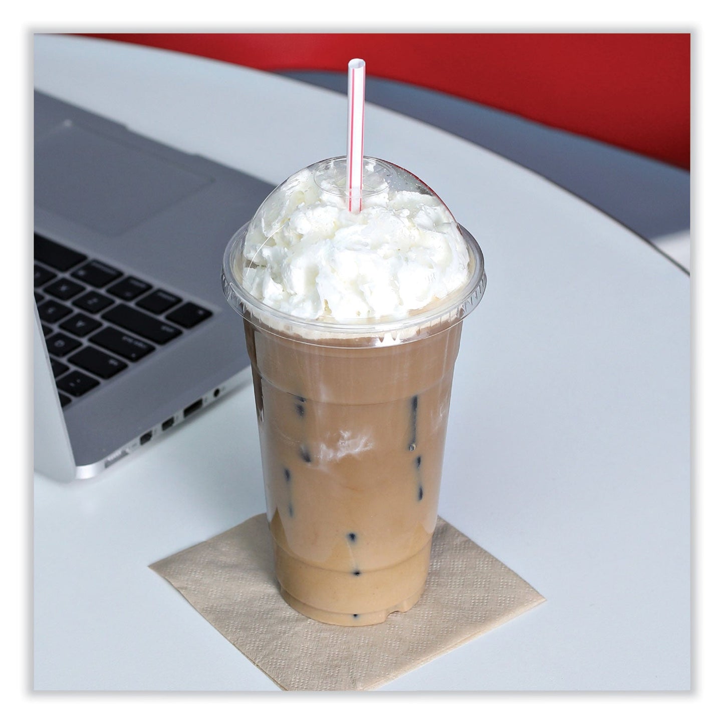 Boardwalk PET Cold Cup Dome Lids, Fits 16 oz to 24 oz Plastic Cups, Clear, 100 Lids/Sleeve, 10 Sleeves/Carton