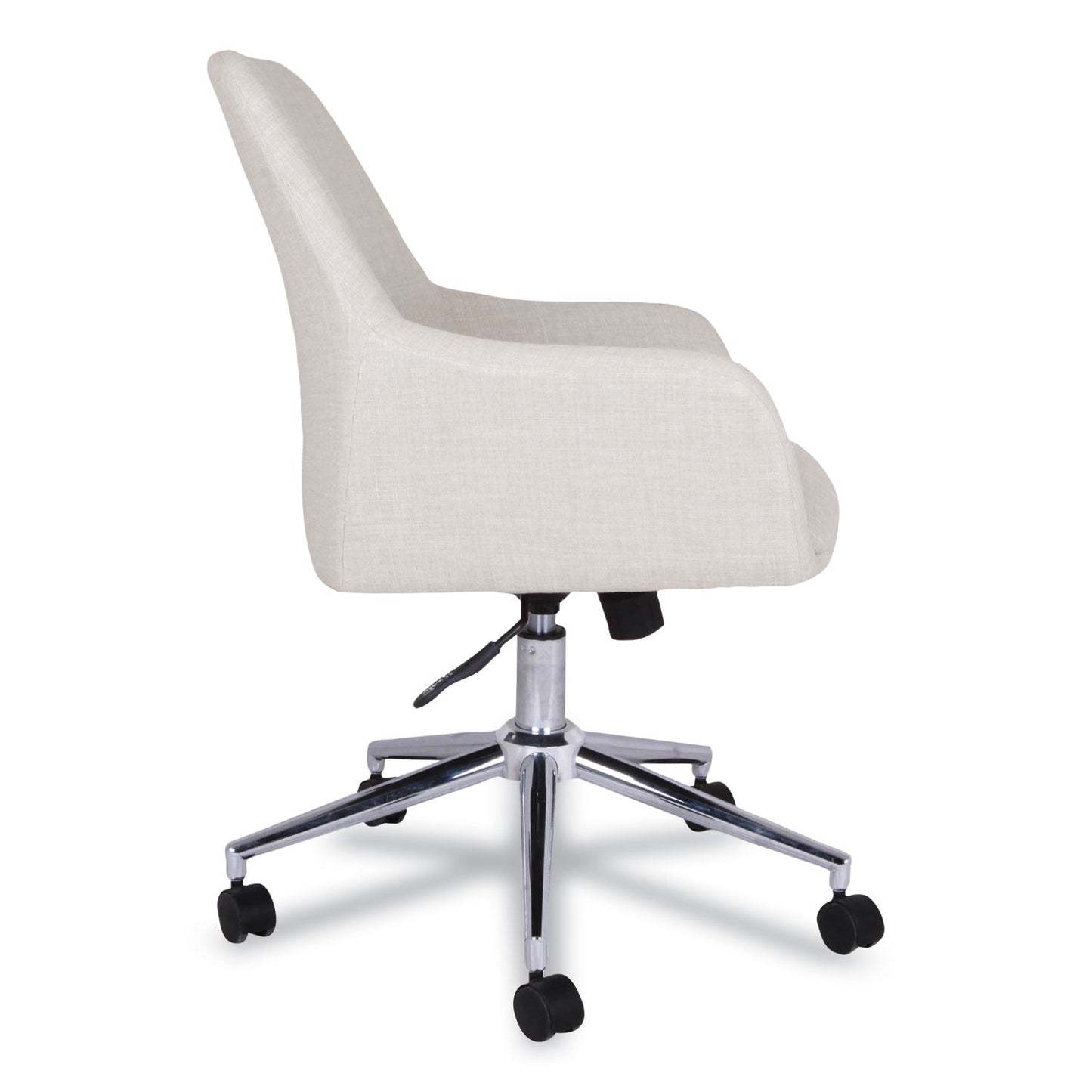Workspace by Alera Mid-Century Task Chair, Supports Up to 275 lb, 18.9" to 22.24" Seat Height, Cream Seat, Cream Back