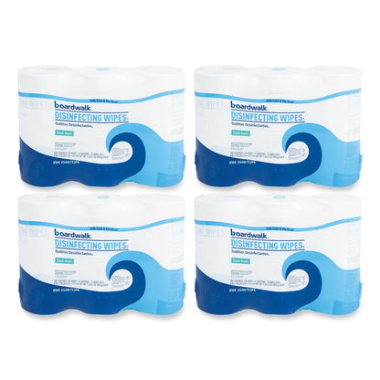 Boardwalk Disinfecting Wipes, 7 x 8, Fresh Scent, 75/Canister, 12 Canisters/Carton