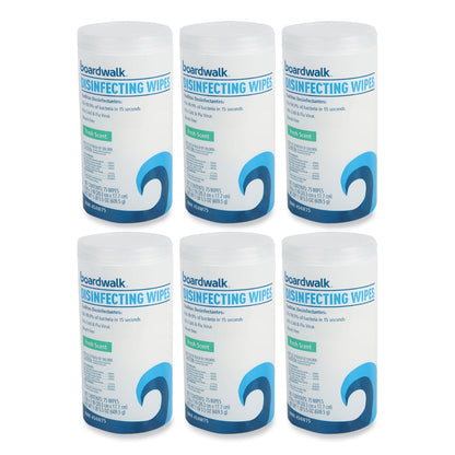 Boardwalk Disinfecting Wipes, 7 x 8, Fresh Scent, 75/Canister, 6 Canisters/Carton