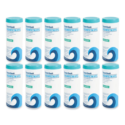Boardwalk Disinfecting Wipes, 7 x 8, Fresh Scent, 35/Canister, 12 Canisters/Carton