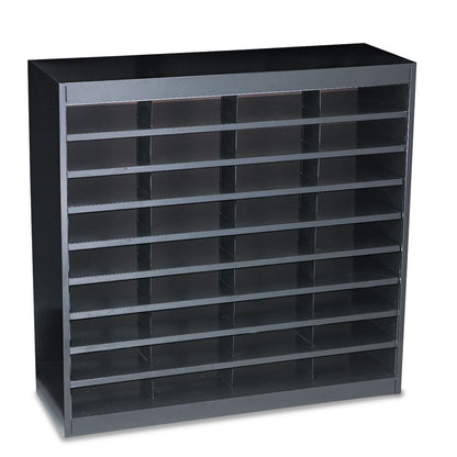 Safco Steel/Fiberboard E-Z Stor Sorter, 36 Compartments, 37.5 x 12.75 x 36.5, Black