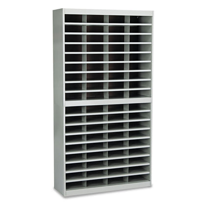 Safco Steel/Fiberboard E-Z Stor Sorter, 72 Compartments, 37.5 x 12.75 x 71, Gray