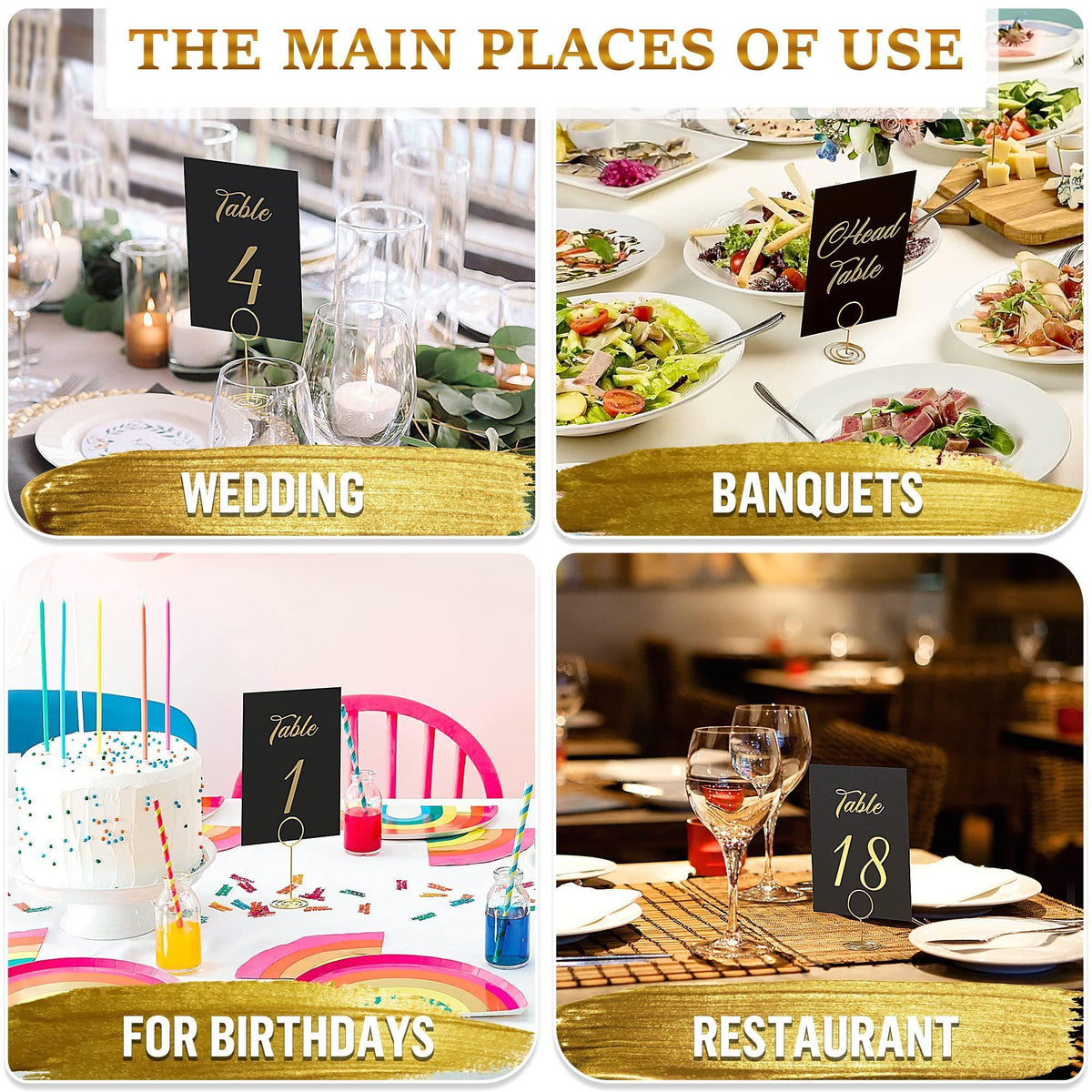 Black Table Numbers 1 30 for Wedding Reception with Gold Foil Table Number Cards 4x6 with Head & Gift Table Restaurant Table Numbers Wedding Numbers for Tables Card Stock Wedding Table Numbers