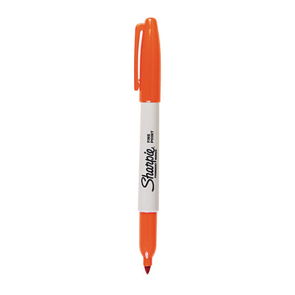 Sharpie Fine Tip Permanent Marker, Fine Bullet Tip, Orange, Dozen