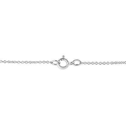 .925 Sterling Silver Pave-Set Diamond Accent Fairy Wing 18" Heart Pendant Necklace (I-J Color, I1-I2 Clarity)