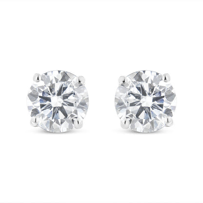 14K White Gold 1 1/2 Cttw Lab Grown Diamond Solitaire Stud Earrings with Screwbacks (F-G Color, VS2-SI1 Clarity)