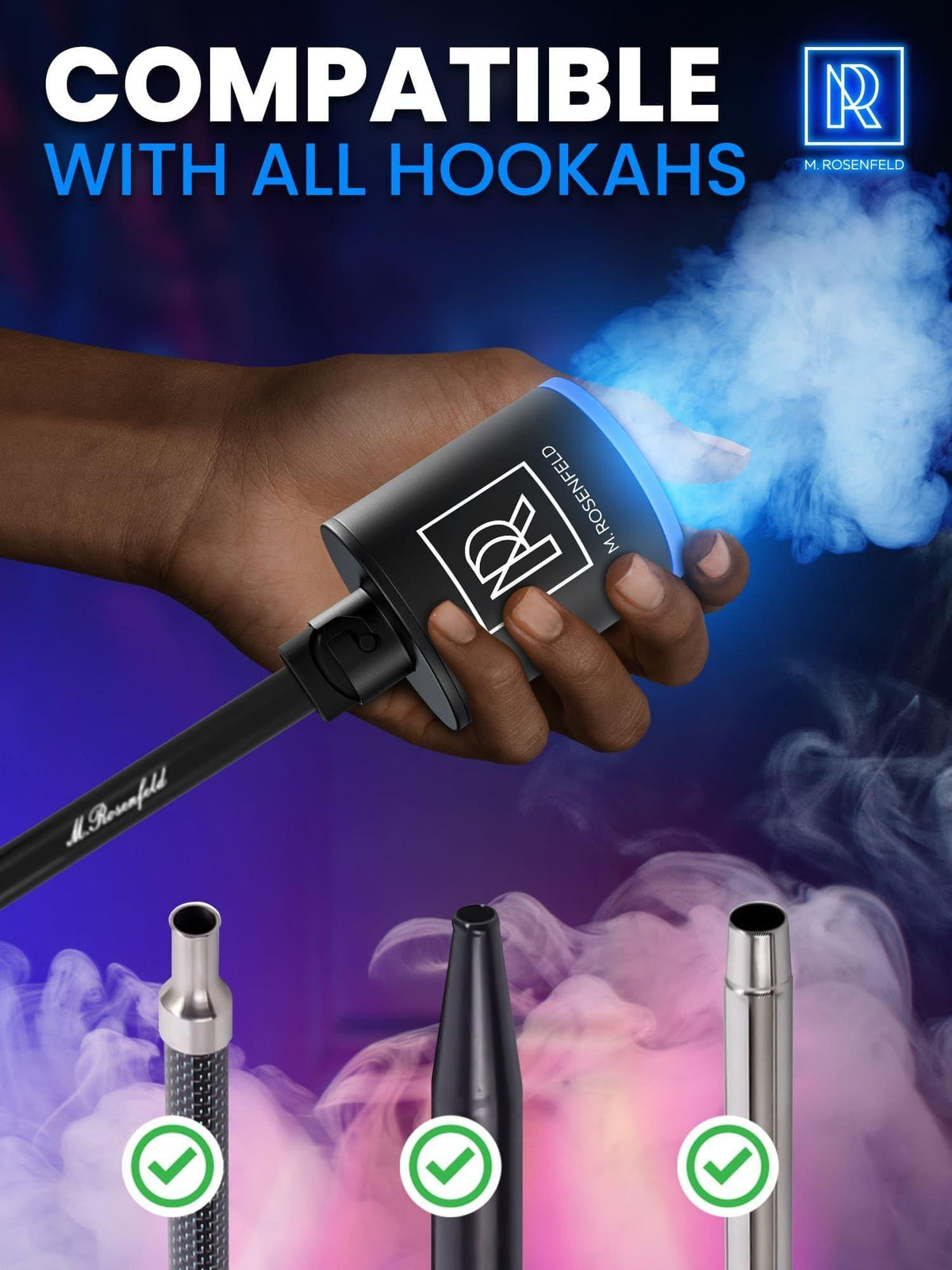 Hookah Starter Pump  Hookah Pump Starter with 1300 mAh Rechargeable Battery  Portable Electric Hooka Blower & Vacuum Starter  Mini Air Pump with LED Light, Quiet & Efficient