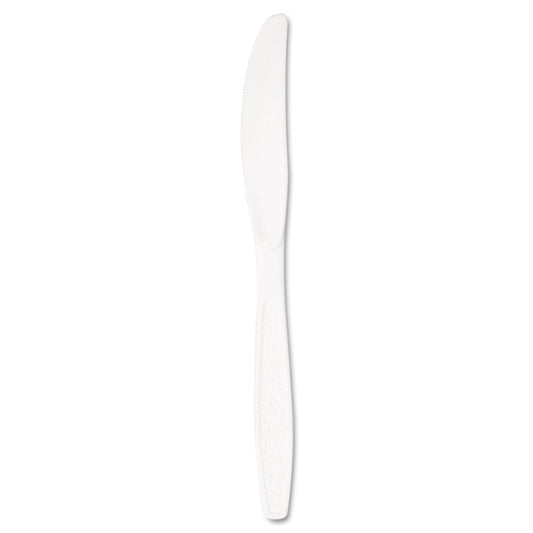 Dart Guildware Heavyweight Plastic Knives, White, 100/Box, 10 Boxes/Carton