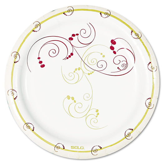 Dart Symphony Paper Dinnerware, Mediumweight Plate, 6" dia, Tan, 125/Pack, 8 Packs/Carton