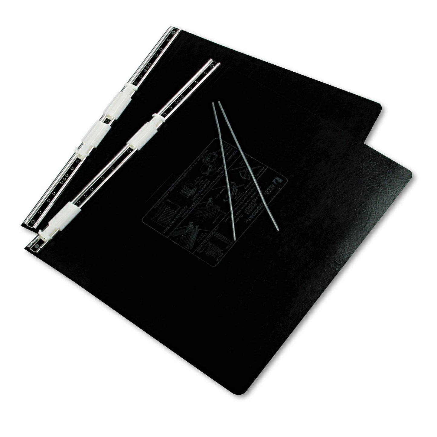 ACCO PRESSTEX Covers with Storage Hooks, 2 Posts, 6" Capacity, 14.88 x 11, Black